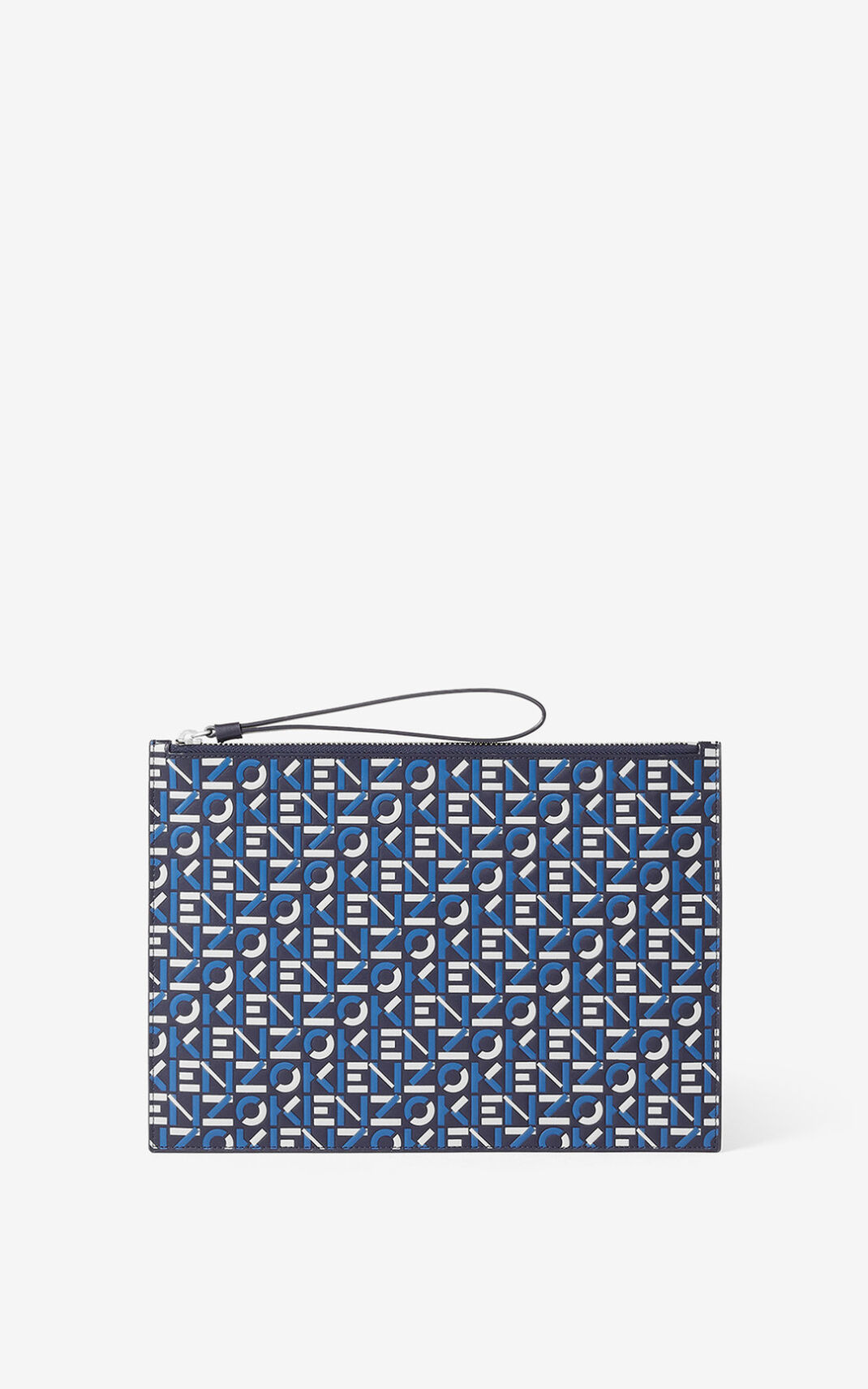 Clutch Kenzo Large monogram Cuero Hombre Azules JCA963418